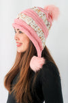 หมวกไหมพรมแต่งปอม บุขนหนาด้านใน - Winter Fleece Lining Beanie Hat with Pom