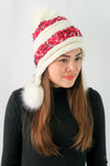 หมวกไหมพรมแต่งปอม บุขนหนาด้านใน - Winter Fleece Lining Beanie Hat with Pom
