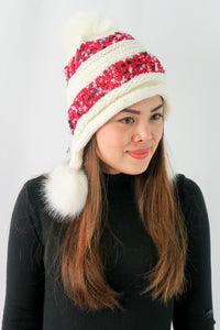 หมวกไหมพรมแต่งปอม บุขนหนาด้านใน - Winter Fleece Lining Beanie Hat with Pom