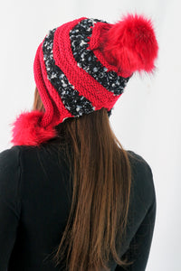 หมวกไหมพรมแต่งปอม บุขนหนาด้านใน - Winter Fleece Lining Beanie Hat with Pom