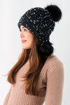 หมวกไหมพรมแต่งปอม บุขนหนาด้านใน - Winter Fleece Lining Beanie Hat with Pom