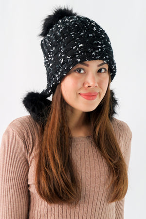 หมวกไหมพรมแต่งปอม บุขนหนาด้านใน - Winter Fleece Lining Beanie Hat with Pom
