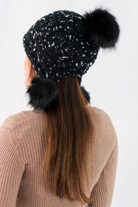 หมวกไหมพรมแต่งปอม บุขนหนาด้านใน - Winter Fleece Lining Beanie Hat with Pom