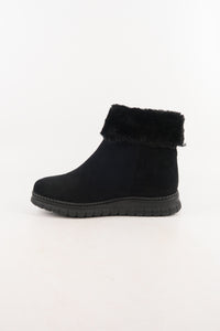 รองเท้าบูทหนังกำมะหยี่ แต่งขนเฟอร์ no.80223-10 - Winter Boots Minus The Fur Lining On The Inside