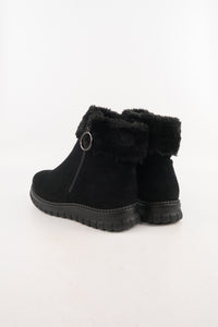 รองเท้าบูทหนังกำมะหยี่ แต่งขนเฟอร์ no.80223-10 - Winter Boots Minus The Fur Lining On The Inside