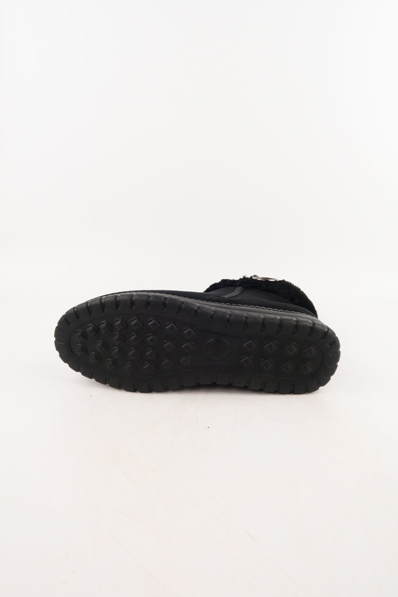 รองเท้าบูทหนังกำมะหยี่ แต่งขนเฟอร์ no.80223-10 - Winter Boots Minus The Fur Lining On The Inside