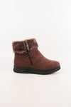รองเท้าบูทหนังกำมะหยี่ แต่งขนเฟอร์ no.80223-10 - Winter Boots Minus The Fur Lining On The Inside