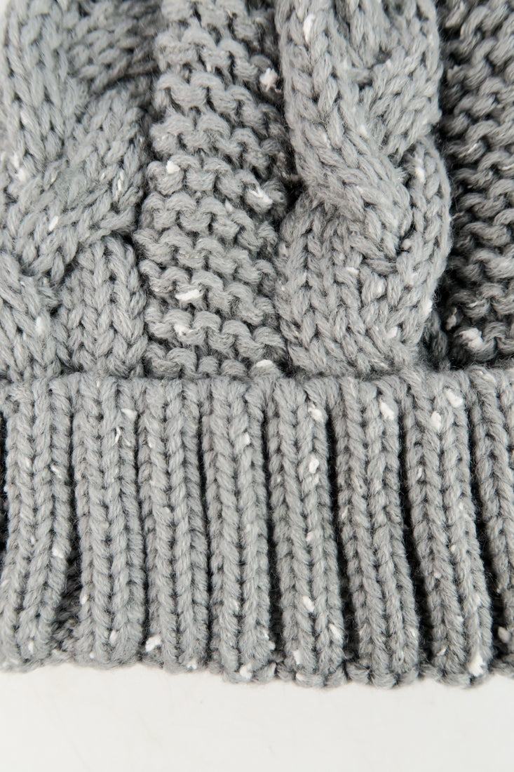 หมวกไหมพรมแต่งปอม บุขนหนาด้านใน NO.168- Winter Fleece Lining Beanie Hat with Pom