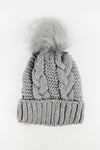 หมวกไหมพรมแต่งปอม บุขนหนาด้านใน NO.168- Winter Fleece Lining Beanie Hat with Pom