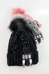 หมวกไหมพรมแต่งปอม บุขนหนาด้านใน NO.168- Winter Fleece Lining Beanie Hat with Pom