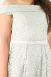 ชุดลูกไม้เปิดไหล่ - Off The Shoulder Lace Midi Dress