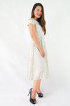 ชุดลูกไม้เปิดไหล่ - Off The Shoulder Lace Midi Dress