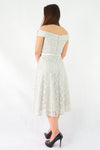 ชุดลูกไม้เปิดไหล่ - Off The Shoulder Lace Midi Dress
