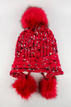 หมวกไหมพรมแต่งปอม บุขนหนาด้านใน - Winter Fleece Lining Beanie Hat with Pom