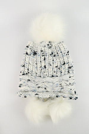 หมวกไหมพรมแต่งปอม บุขนหนาด้านใน - Winter Fleece Lining Beanie Hat with Pom