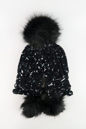 หมวกไหมพรมแต่งปอม บุขนหนาด้านใน - Winter Fleece Lining Beanie Hat with Pom