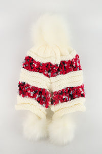หมวกไหมพรมแต่งปอม บุขนหนาด้านใน - Winter Fleece Lining Beanie Hat with Pom