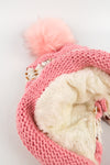 หมวกไหมพรมแต่งปอม บุขนหนาด้านใน - Winter Fleece Lining Beanie Hat with Pom