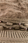 หมวกไหมพรมถักขนกระต่าย บุขนด้านใน  - Fleece Lining Winter Rabbit Hair Kintted Cap with Visor