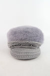 หมวกไหมพรมถักขนกระต่าย บุขนด้านใน  - Fleece Lining Winter Rabbit Hair Kintted Cap with Visor