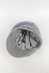 หมวกไหมพรมถักขนกระต่าย บุขนด้านใน  - Fleece Lining Winter Rabbit Hair Kintted Cap with Visor