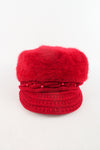 หมวกไหมพรมถักขนกระต่าย บุขนด้านใน  - Fleece Lining Winter Rabbit Hair Kintted Cap with Visor