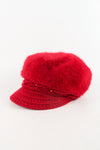หมวกไหมพรมถักขนกระต่าย บุขนด้านใน  - Fleece Lining Winter Rabbit Hair Kintted Cap with Visor