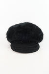 หมวกไหมพรมถักขนกระต่าย บุขนด้านใน  - Fleece Lining Winter Rabbit Hair Kintted Cap with Visor