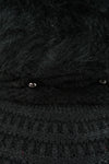 หมวกไหมพรมถักขนกระต่าย บุขนด้านใน  - Fleece Lining Winter Rabbit Hair Kintted Cap with Visor
