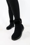 รองเท้าบูทหนังกำมะหยี่ แต่งขนเฟอร์ no.80223-10 - Winter Boots Minus The Fur Lining On The Inside