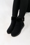 รองเท้าบูทหนังกำมะหยี่ แต่งขนเฟอร์ no.80223-10 - Winter Boots Minus The Fur Lining On The Inside