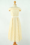 ชุดลูกไม้เปิดไหล่ - Off The Shoulder Lace Midi Dress