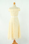 ชุดลูกไม้เปิดไหล่ - Off The Shoulder Lace Midi Dress