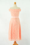 ชุดลูกไม้เปิดไหล่ - Off The Shoulder Lace Midi Dress