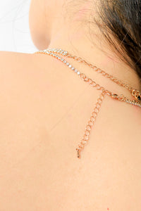 สร้อยคอเพชรโชคเกอร์ - Rhinestone Choker Necklace with Pendant