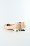 รองเท้าคัตชูหัวแหลม K9081 - Golden Chunky Heel Pump Shoes