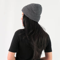 หมวกไหมพรมถักลาย พับขอบ สำหรับกันหนาว - Unisex Cable Knit Fleece Lining Knit Beanie Ski Hat
