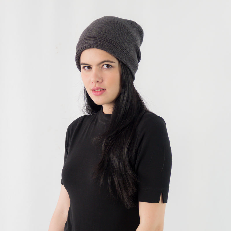 หมวกไหมพรมถักลาย สำหรับกันหนาว - Unisex Cable Knit Fleece Lining Knit Beanie Ski Hat