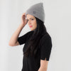 หมวกไหมพรมถัก พับขอบ สำหรับกันหนาว No.91-190 - Unisex Cable Knit Fleece Lining Knit Beanie Ski Hat