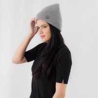 หมวกไหมพรมถัก พับขอบ สำหรับกันหนาว No.91-190 - Unisex Cable Knit Fleece Lining Knit Beanie Ski Hat