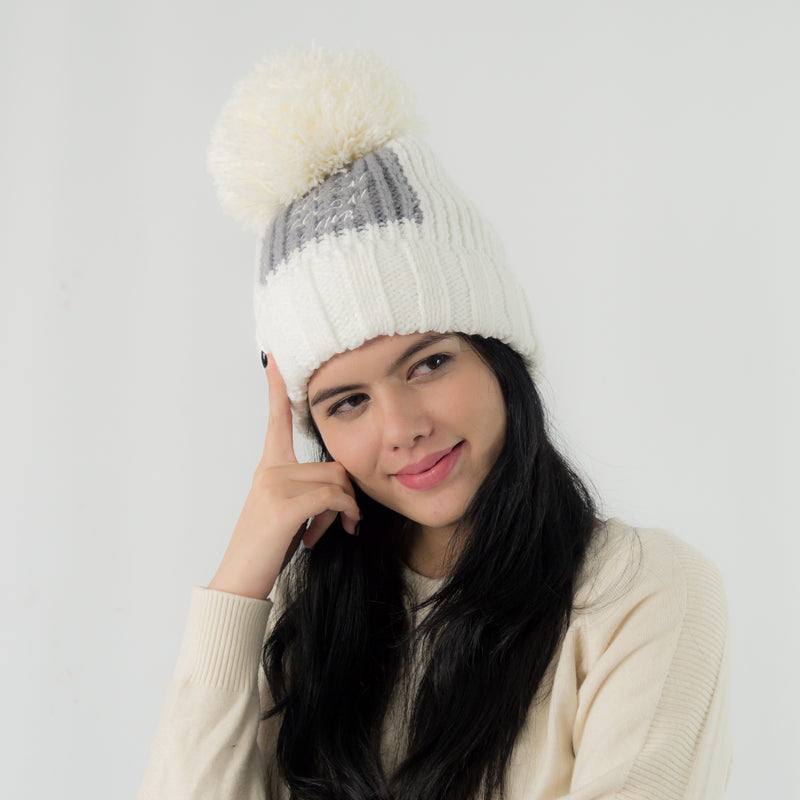 หมวกไหมพรมถักลายร่อง สำหรับกันหนาว - Stylish Unisex Knitted Beanie Hat