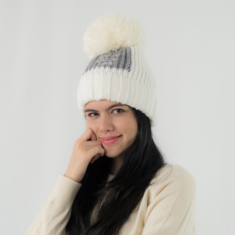 หมวกไหมพรมถักลายร่อง สำหรับกันหนาว - Stylish Unisex Knitted Beanie Hat