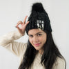หมวกไหมพรมแต่งปอม บุขนหนาด้านใน NO.168- Winter Fleece Lining Beanie Hat with Pom