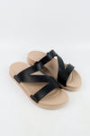 รองเท้าแตะ - Fashion Women Candy Color Leather Cross Summer Flat Platform Sandals