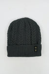 หมวกไหมพรมถักลายเปีย บุขนด้านใน H012- Unisex Cable Knit Fleece Lining Knit Beanie Ski Hat