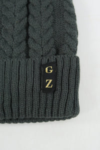 หมวกไหมพรมถักลายเปีย บุขนด้านใน H012- Unisex Cable Knit Fleece Lining Knit Beanie Ski Hat