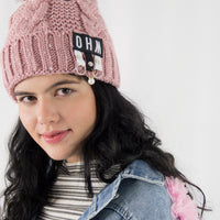 หมวกไหมพรมแต่งปอม บุขนหนาด้านใน NO.168- Winter Fleece Lining Beanie Hat with Pom