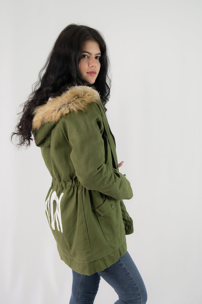 เสื้อโค้ทปาร์เกอะแต่งขนทรงเบสิค - London Faux Fur Lined Parkas Hooded Coats