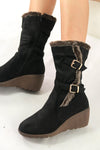 รองเท้าบูทกำมะหยี่ยาว  - Women's Knee High Stretch Boot