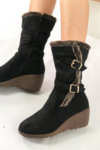 รองเท้าบูทกำมะหยี่ยาว  - Women's Knee High Stretch Boot